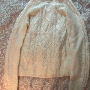 Long sleeve white sweater